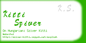 kitti sziver business card